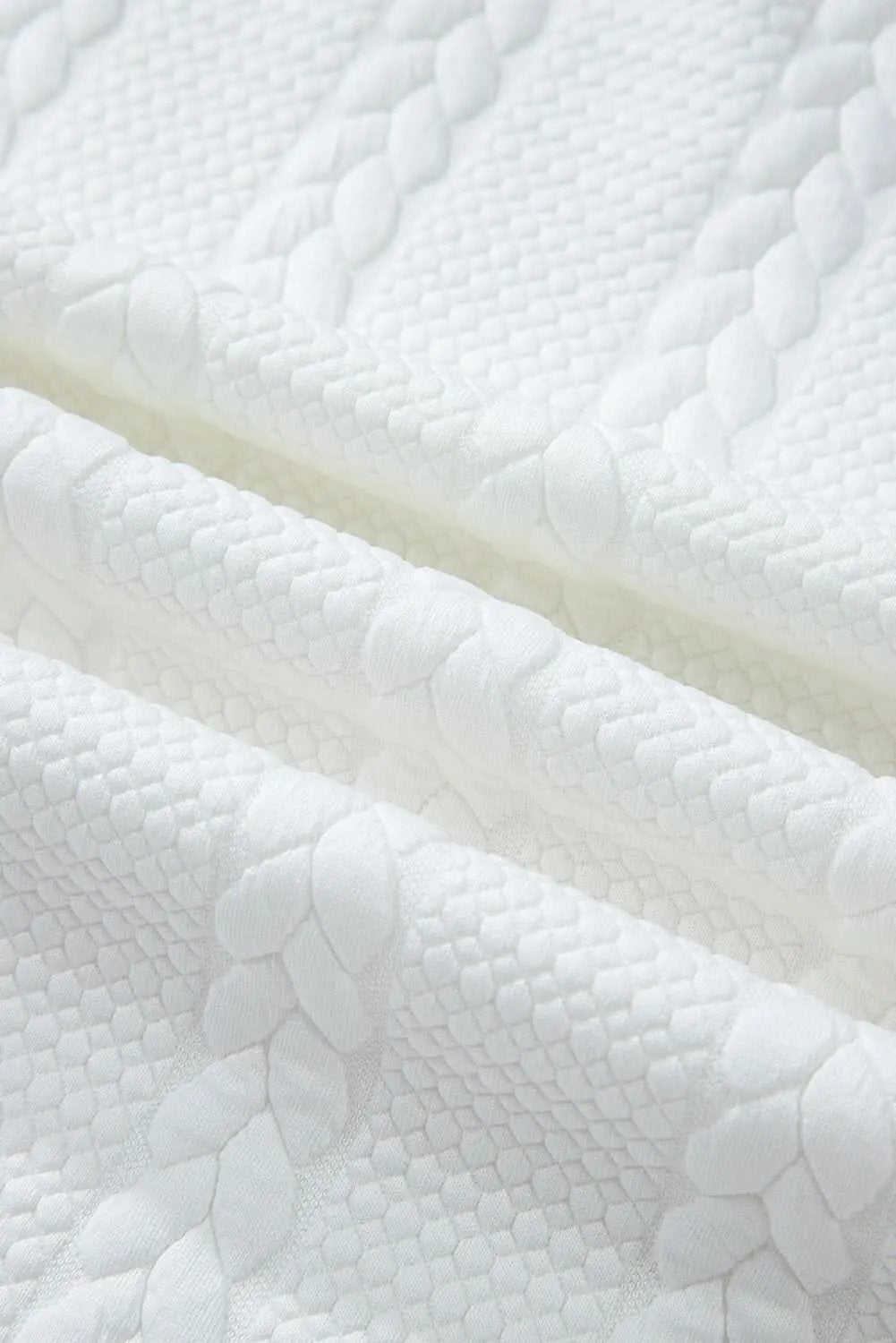 Chic white cable knit plus size top - Love Salve